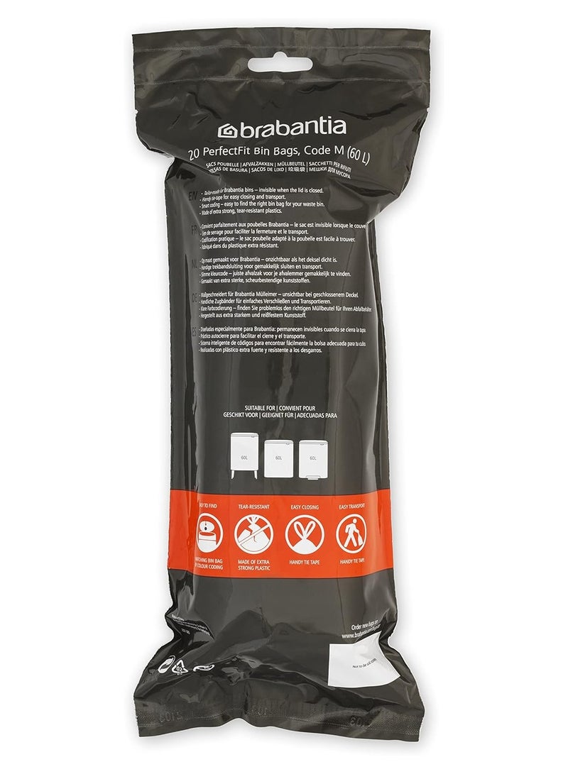 brabantia Brabantia Bin Bags M 60 liter 20 bags per roll  - Image 2