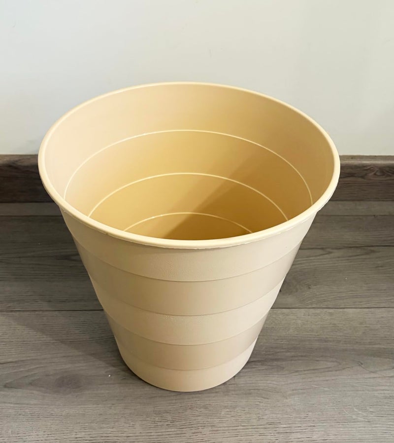 High End Durable Trash Basket, Multi Colours, Plastic 25 Liters Trash Bin With Rotating Lids & Without Ideal Garbage Bin For Reception, Bathroom, Kitchen & Office (Without Lid - Beige) - Image 3