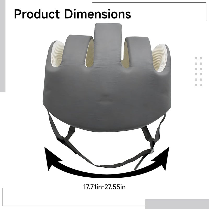 Impact-Resistant, Adjustable Elderly Helmet for Falls, 17.7-27.6 in, Head Protection for Seniors and Adults, Soft Helmet - Image 5