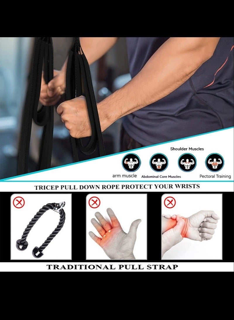 Generic Tricep Rope Cable Attachment,Two Size in One Extra Long Pull Down Rope,Triceps Extension Straps Gym Equipment, Home Workout Handles for Resistance Bands  - Image 2