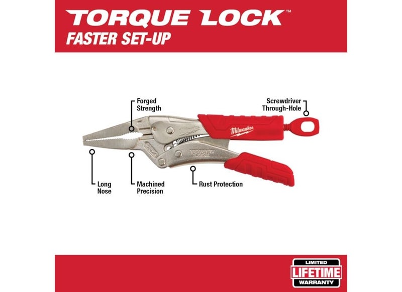 Milwaukee 48-22-3406 Long Nose Locking Pliers with Grip 6-inch - Image 4
