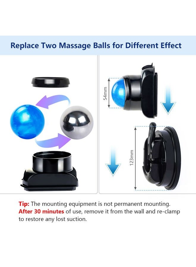 WANDiORY Massage Ball, Mountable Muscle Massage Roller for Pain Relief, Suction Cup Self Back Massager and Trigger Point Massager to Relieve Muscle Knots, Hands-Free - 2 Balls - Image 5