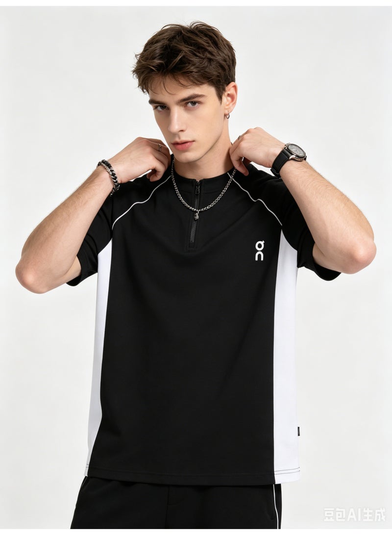اون راننج On Running stand-up collar short-sleeved shirt, unisex. Suitable for outdoor sweatshirts, fitness and running. - Image 5