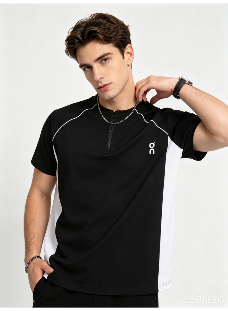 اون راننج On Running stand-up collar short-sleeved shirt, unisex. Suitable for outdoor sweatshirts, fitness and running. - Image 4