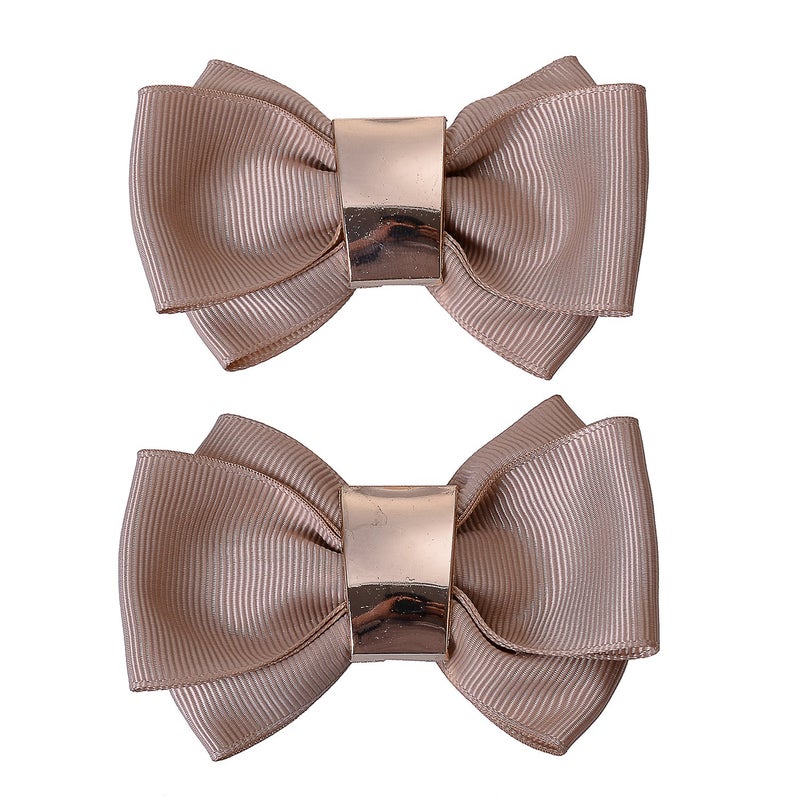 Douqu Women High Heel Fashion Bow Shoe Clips Decoration Jewelry Charms Pair (Dark Coffee) - Image 3