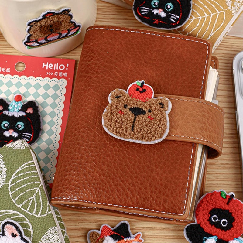 Detailed Animal Embroidery Patches Premium Polyester Fabric Sticker Quick Stick Cartoon Pet Patches Artistic Cartoon Design - Image 2