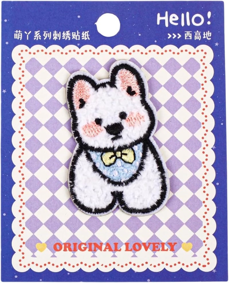 Detailed Animal Embroidery Patches Premium Polyester Fabric Sticker Quick Stick Cartoon Pet Patches Artistic Cartoon Design - Image 4