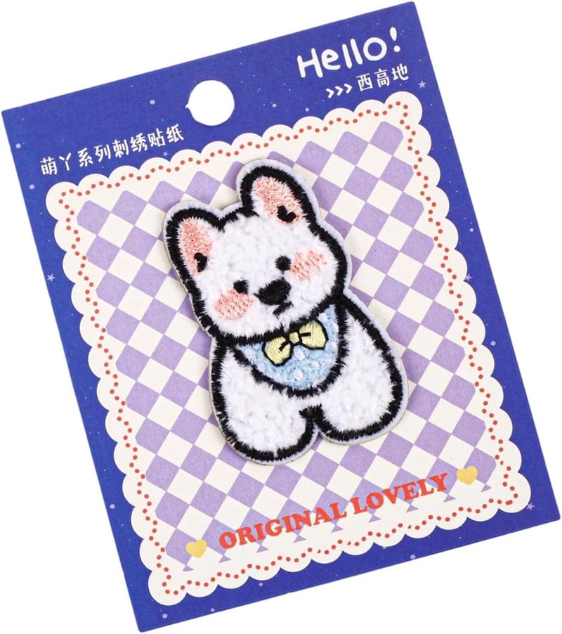 Detailed Animal Embroidery Patches Premium Polyester Fabric Sticker Quick Stick Cartoon Pet Patches Artistic Cartoon Design - Image 3