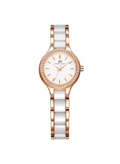 KENNETH SCOTT Women's Alloy+ceramic Analog Watch K23509-KCWW - 26 mm