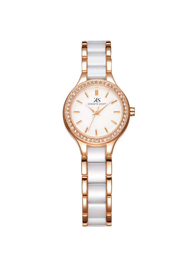 KENNETH SCOTT Women's Alloy+ceramic Analog Watch K23509-KCWW - 26 mm  - Image 1
