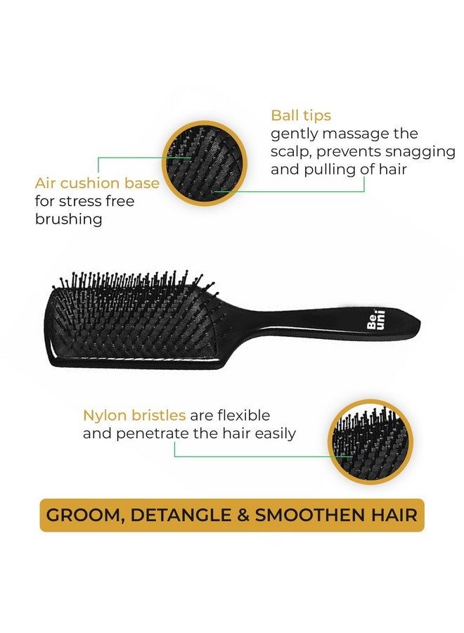 beuni Premium Collection Mini Paddle Hair Brush For Men & Women Black (Pack Of 1) - Image 2