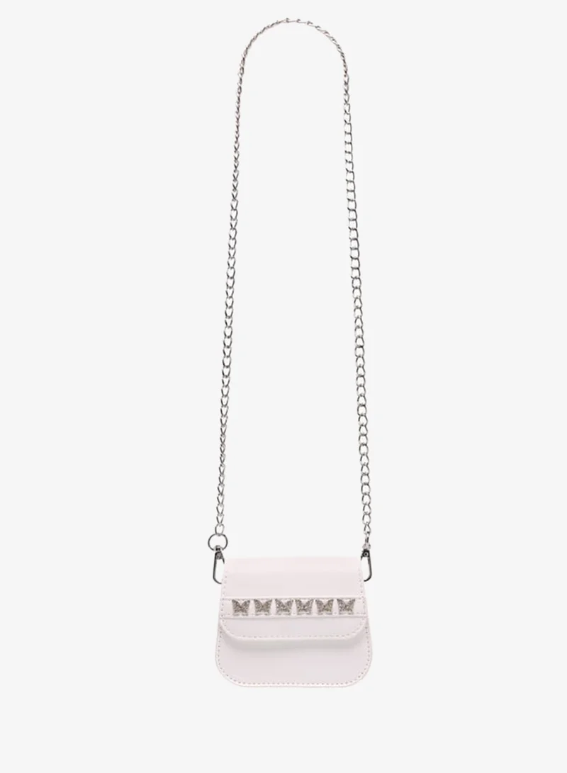 فلورا بيلا من شو إكسبرس حقيبة كروس بودي للبنات بتفاصيل فراشة وسلسلة قابلة للفصل وإغلاق قلاب
