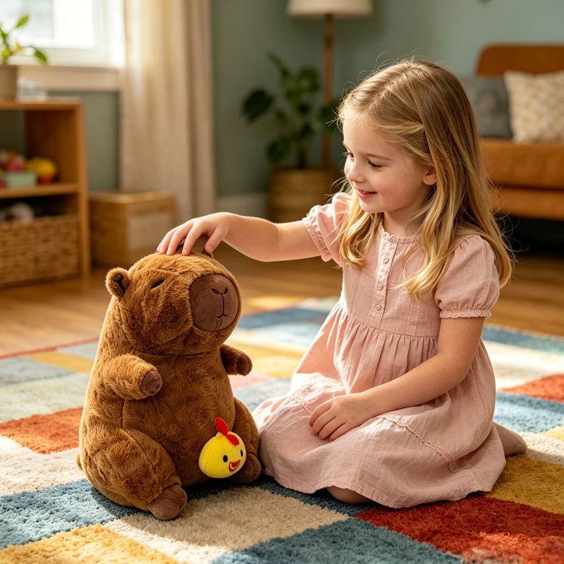Brown Capibara Plush Doll Room Decor Pillow Soft Gift for Capibara Lovers - Image 2