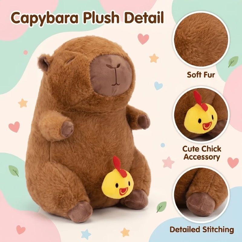 Brown Capibara Plush Doll Room Decor Pillow Soft Gift for Capibara Lovers - Image 3