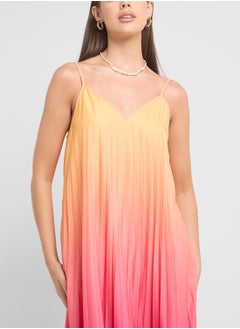 Ginger Strappy Ombre Pleated Dress  - Image 3