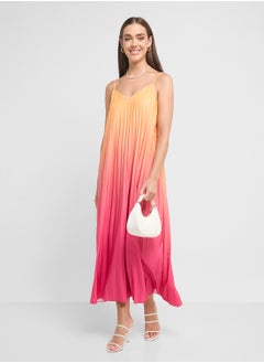 Ginger Strappy Ombre Pleated Dress  - Image 4