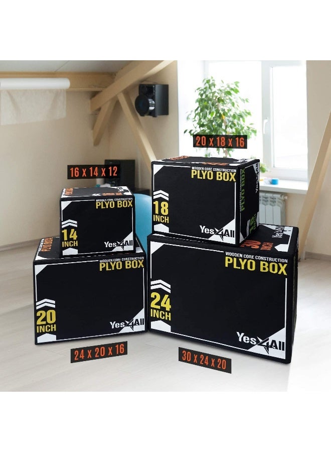 Yes4All Yes4All 3-in-1 Soft Plyo Box Wooden Core, Non-Slip Multi-Use Plyometric Jump Box for Jumping, Conditioning, Strength Training - Image 2