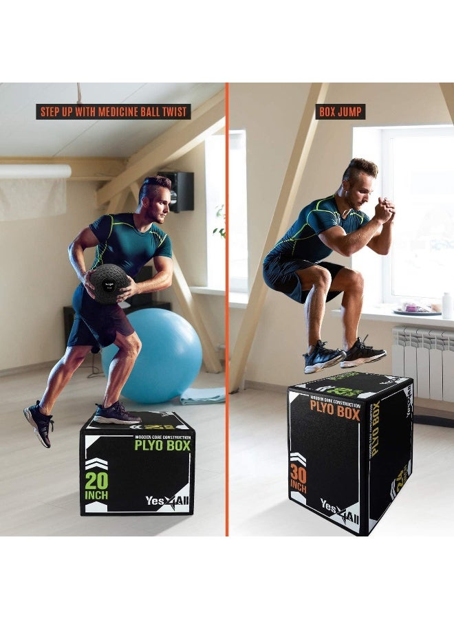 Yes4All Yes4All 3-in-1 Soft Plyo Box Wooden Core, Non-Slip Multi-Use Plyometric Jump Box for Jumping, Conditioning, Strength Training - Image 3