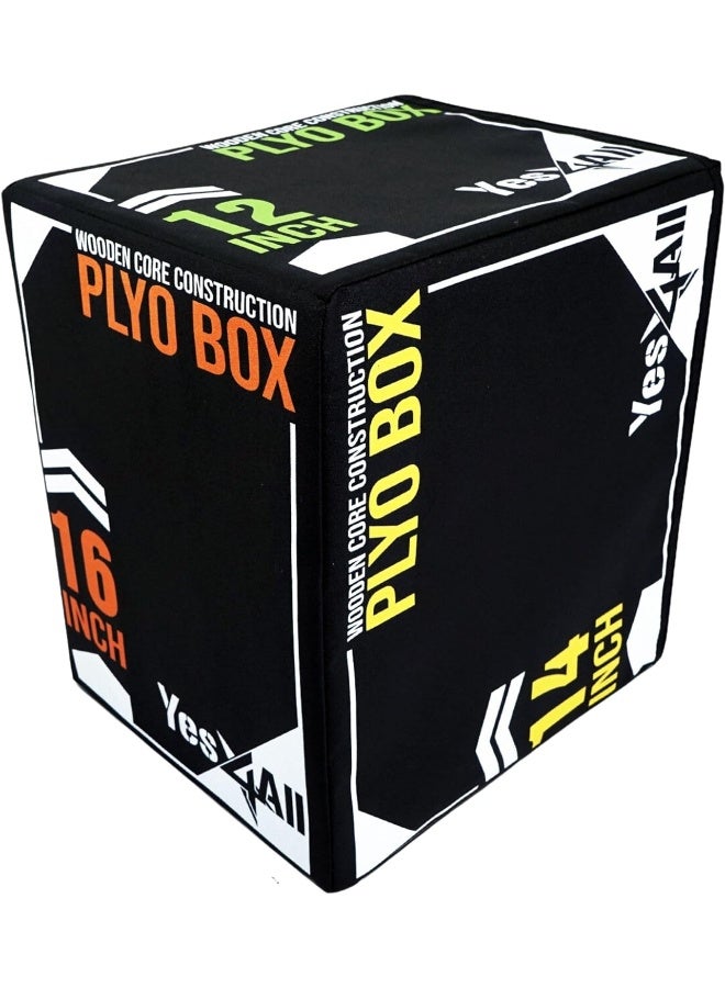 Yes4All Yes4All 3-in-1 Soft Plyo Box Wooden Core, Non-Slip Multi-Use Plyometric Jump Box for Jumping, Conditioning, Strength Training - Image 1