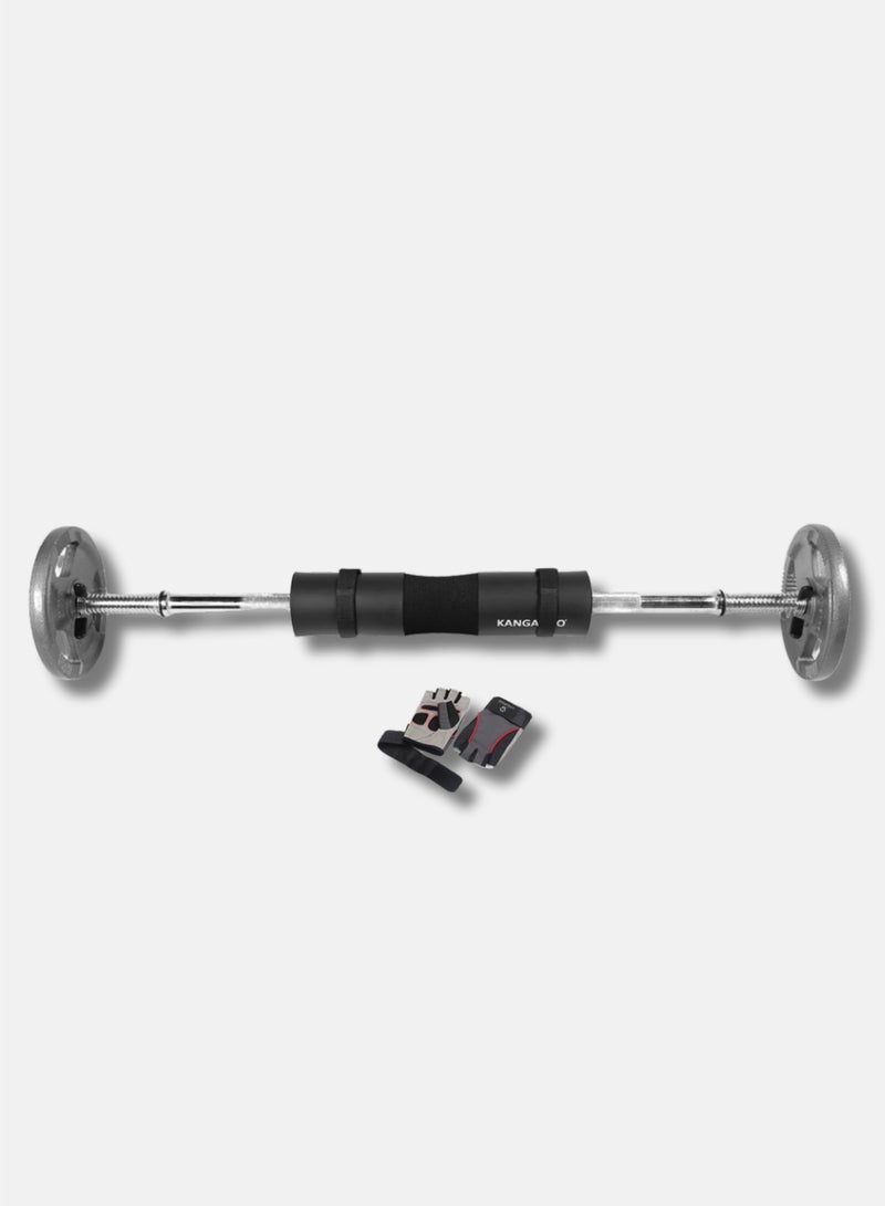 KANGAROO Dumbbell Set 17 Kilo Kangaroo with Sponge Bar and Upright Bar - Image 3