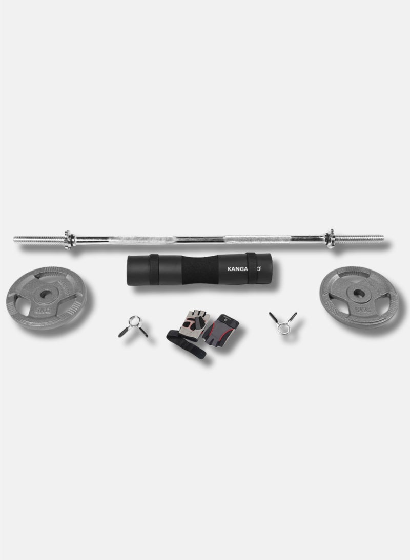 KANGAROO Dumbbell Set 17 Kilo Kangaroo with Sponge Bar and Upright Bar - Image 2