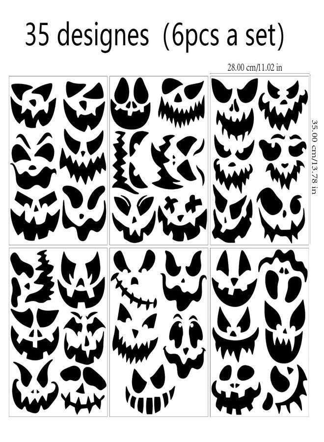 iMagitek 35 Pack Pumpkin Decorating Stickers, Jack-O-Lantern Face Craft Decals for Party Favors, Trick or Treat Decorations, Black - Image 2