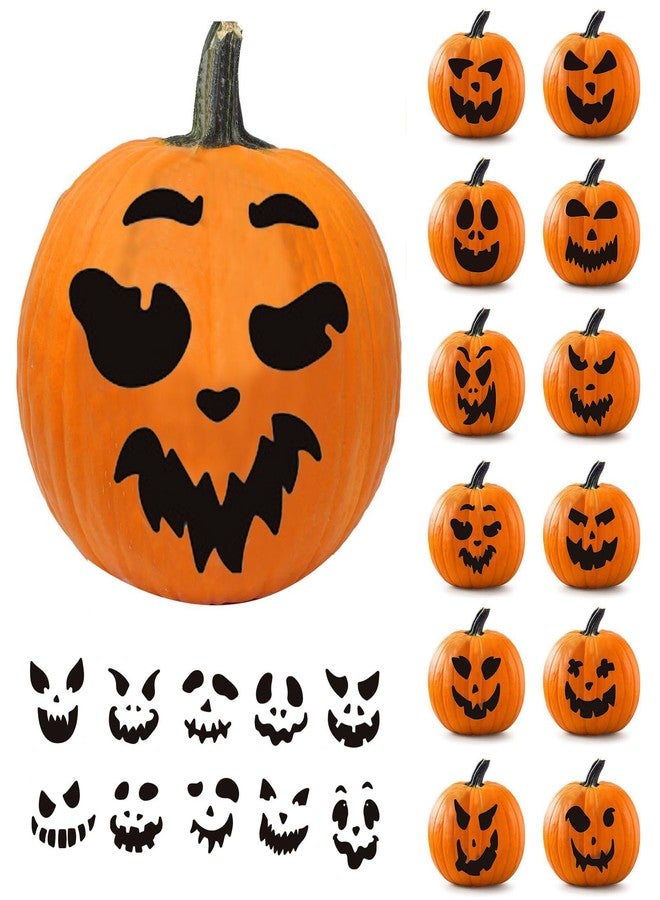 iMagitek 35 Pack Pumpkin Decorating Stickers, Jack-O-Lantern Face Craft Decals for Party Favors, Trick or Treat Decorations, Black - Image 5