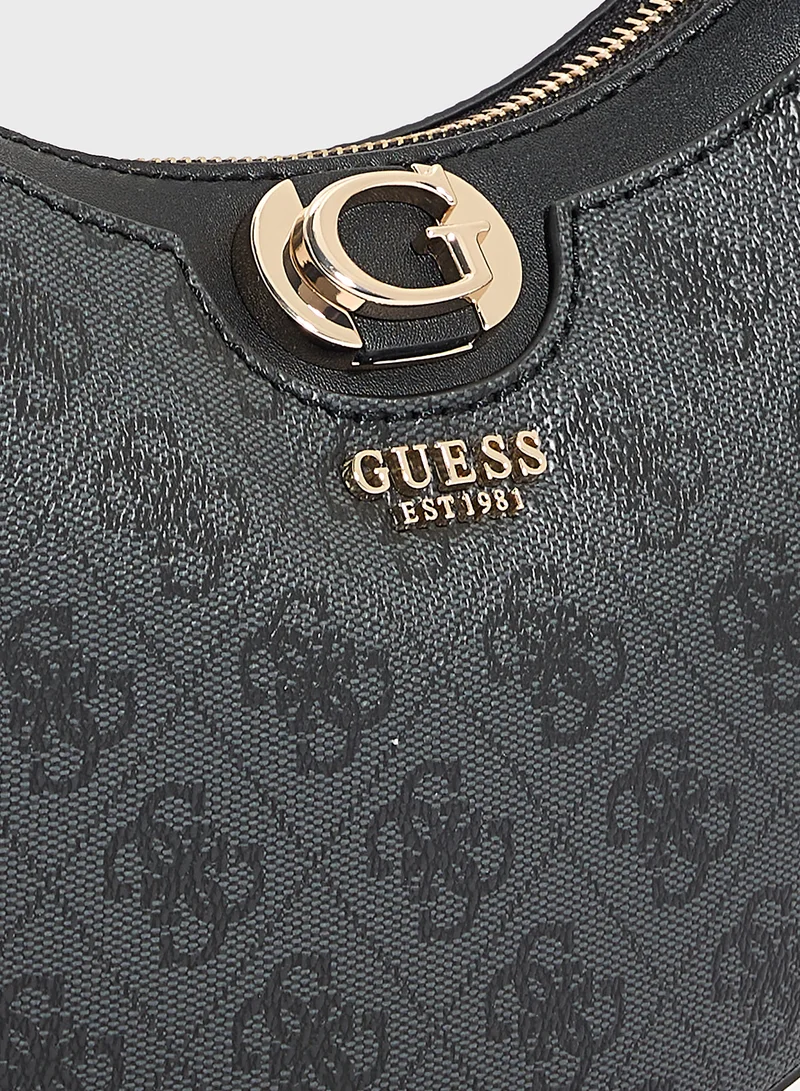 جس Orlina Logo Top Zip Hobo Bag