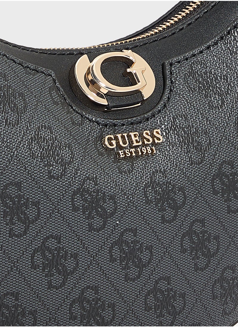 GUESS Orlina Logo Top Zip Hobo Bag  - Image 4