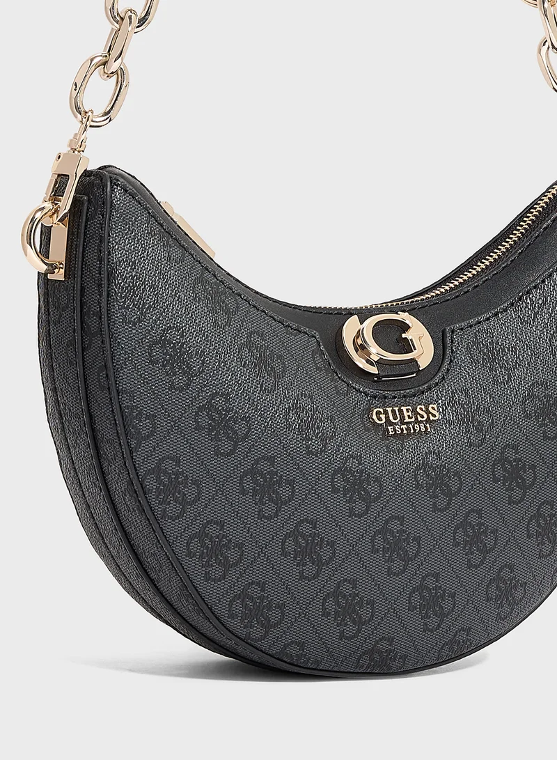جس Orlina Logo Top Zip Hobo Bag