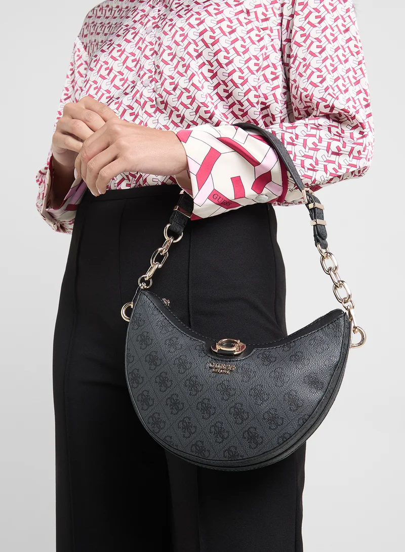 جس Orlina Logo Top Zip Hobo Bag