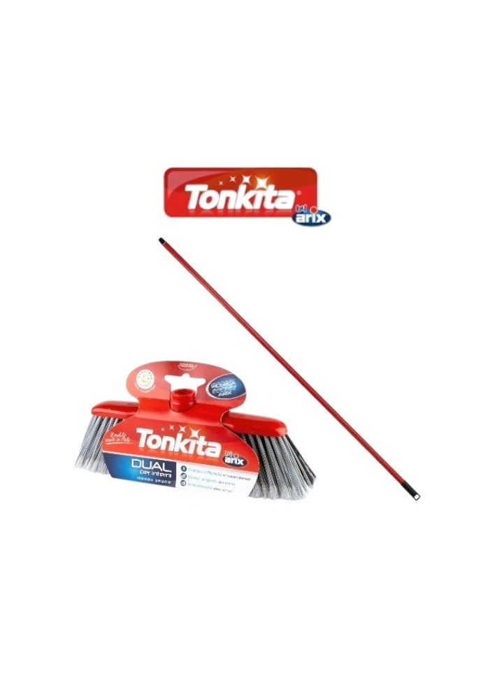 Tonkita TONKITA Dual Indoor Broom + Stick: Double Efficiency for Ultimate Cleanliness 