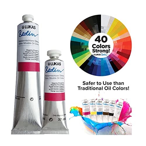 LUKAS Berlin Pro Artists Water Mixable Oil Paint 37 ml Tube Peach Pink, Water Soluble, Lightfast Pigments, Quick Drying, Easy Clean-Up, Eco-Friendly, Professional Quality, 40 Color Range - Image 2