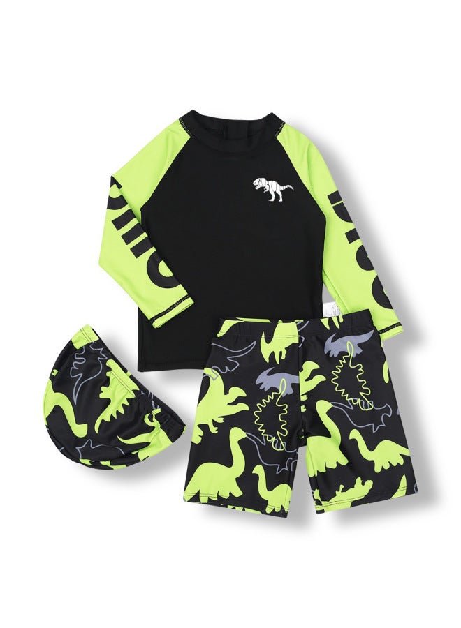 Children's Swimsuit Boy Suit New Swimsuit Split Medium And Large Children's Long-sleeved Sun Protection Swimsuit
