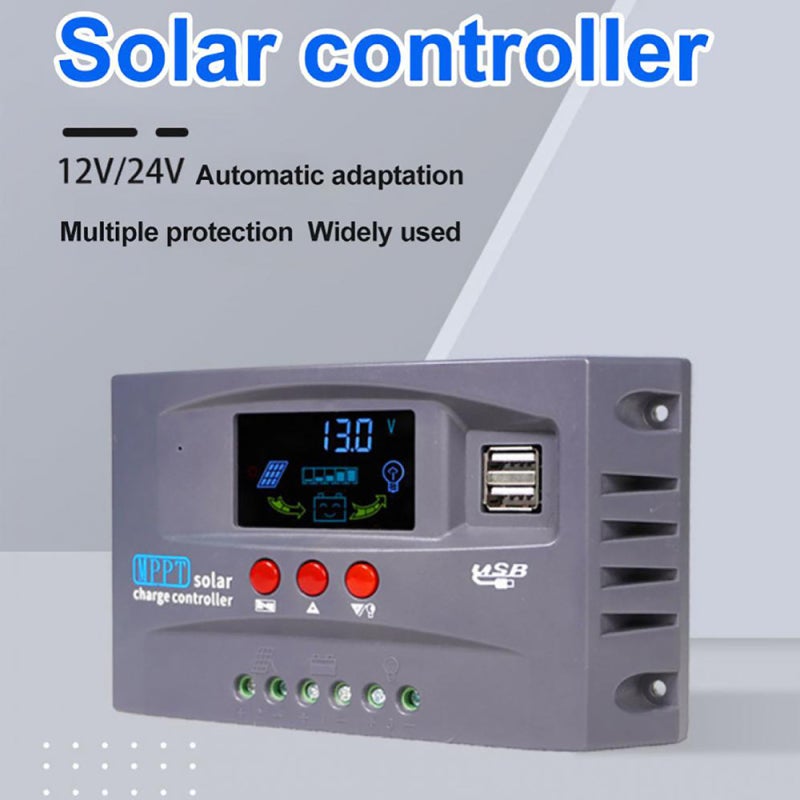 وحدة تحكم شحن شمسي 50 أمبير MPPT بتتبع التركيز التلقائي - شريحة تحكم رئيسية بدرجة صناعية منظم شمسي مزدوج USB لأنظمة الطاقة الشمسية خارج الشبكة، والمركبات الترفيهية، وبطاريات البحرية - Image 2