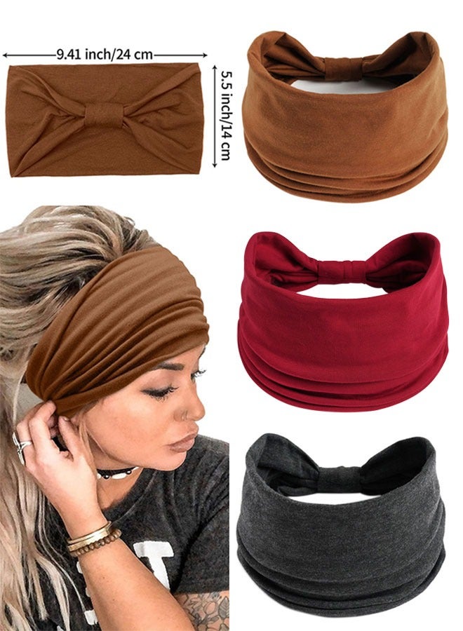HAWAWA Wide Headbands for Women 8 Pack Non Slip Stylish Head Bands Boho Thick Large Headwraps for Wigs Cute Hair Bands Stretchy Fashion Summer Hair Accessories Color Assorted  - Image 2