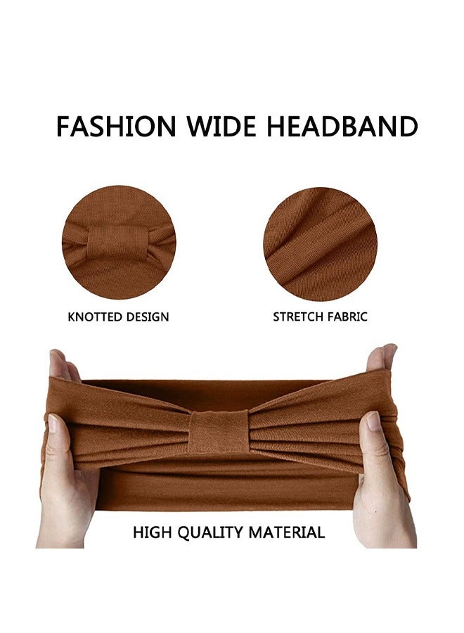 HAWAWA Wide Headbands for Women 8 Pack Non Slip Stylish Head Bands Boho Thick Large Headwraps for Wigs Cute Hair Bands Stretchy Fashion Summer Hair Accessories Color Assorted  - Image 3