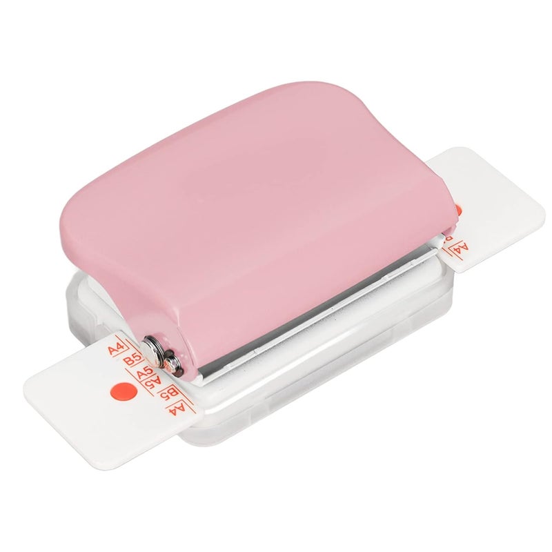 Manual Cinch Book Binding Machine High Accuracy 6 Holes Mini Tool for Home Office Alloy Steel AB Suitable /B5/A5 Flipchart Inner Pages Punching (Pink) - Image 4