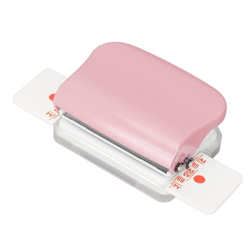 Manual Cinch Book Binding Machine High Accuracy 6 Holes Mini Tool for Home Office Alloy Steel AB Suitable /B5/A5 Flipchart Inner Pages Punching (Pink) - Image 5