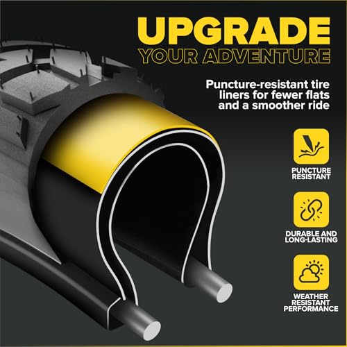 Ultraverse Fat Tire Liners Tube Protection Against Flats, 20, 24 and 26 inch x 4.0 tire Size, Durable Extruded Plastic Shield for Puncture Free Bike Rides – 2 Pack - Image 2