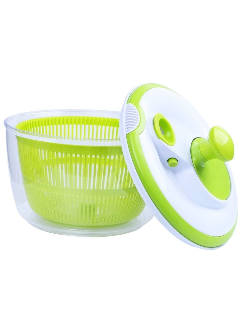 Salad Spinner And Keeper Vegetable Washer Dryer With Large Salad Bowl And Plastic Colander Green 5Liters - Image 5