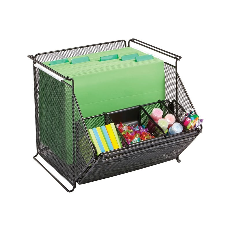 Safco 2164BL Onyx Mesh Stackable Storage Bins Qty 1 Black