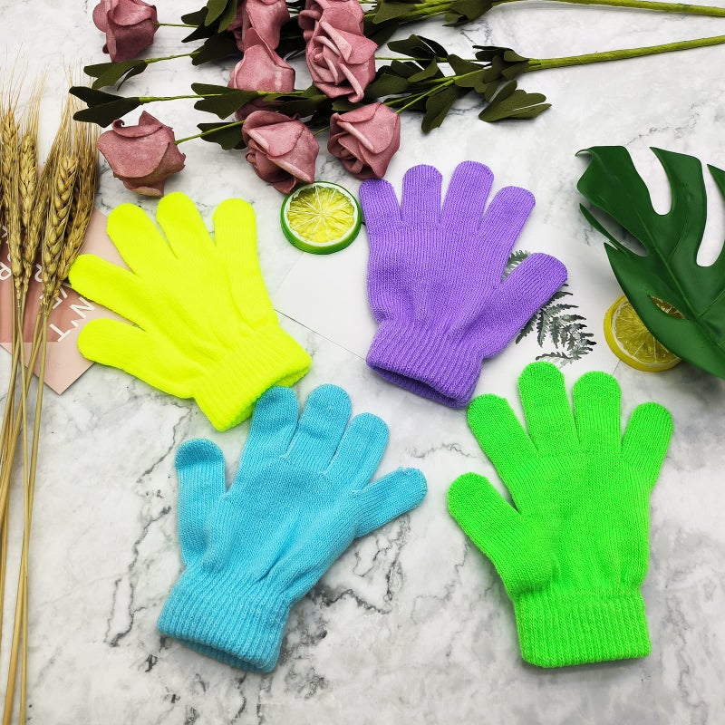 LYDTICK 48 Pairs Kids Winter Magic Gloves Bulk For Boys Girls, Wholesale Warm Strecty Knit Gloves, Multicolor - Image 5