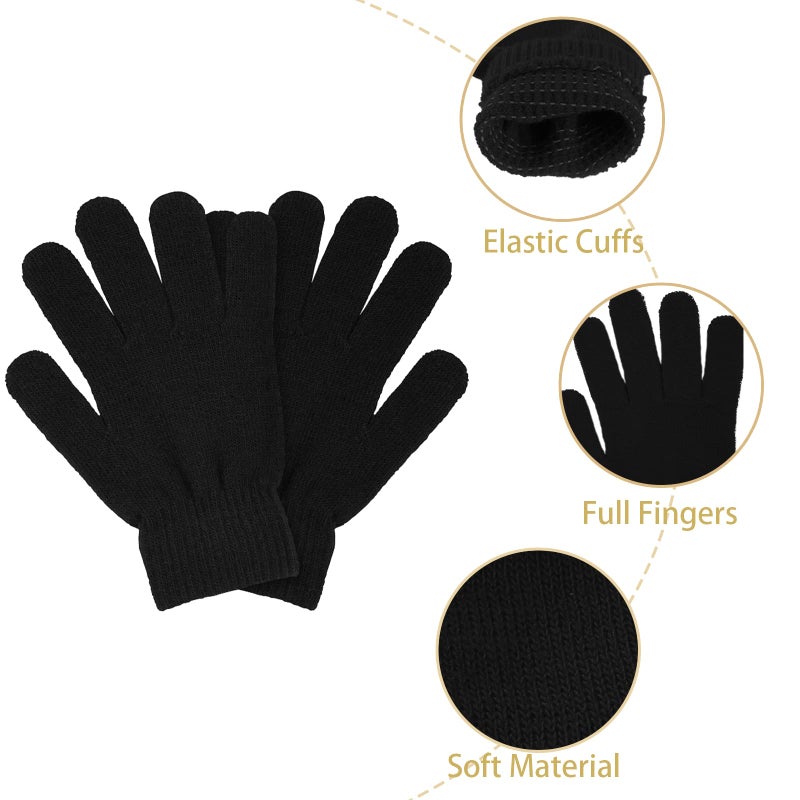 LYDTICK 48 Pairs Kids Winter Magic Gloves Bulk For Boys Girls, Wholesale Warm Strecty Knit Gloves, Multicolor - Image 3