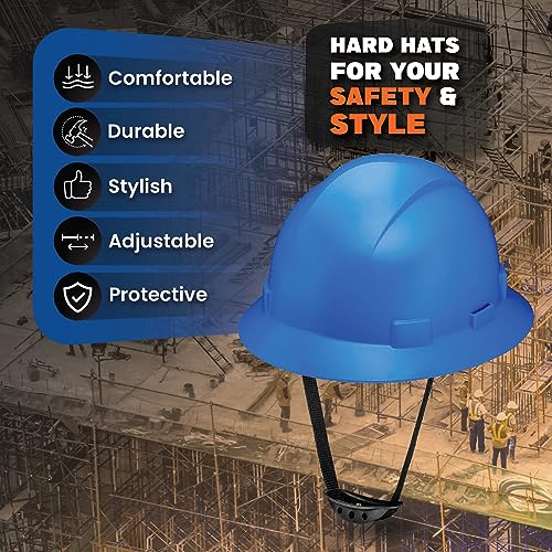 Acerpal Updated Full Brim Hard Hat, Blue, Padded, OSHA Construction Safety Approved Hardhats, Hard Hats for Men, Cascos De Construccion Helmet. - Image 2
