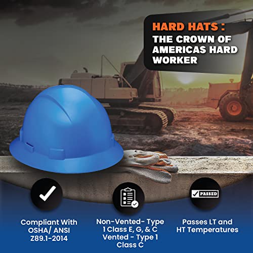 Acerpal Updated Full Brim Hard Hat, Blue, Padded, OSHA Construction Safety Approved Hardhats, Hard Hats for Men, Cascos De Construccion Helmet. - Image 5