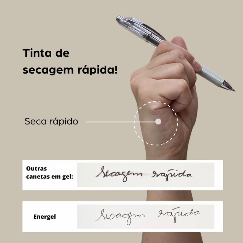 بنتل قلم Pentel Energel Pure BLN75TL-CAX من نوع القلم الرولر، نهاية إبرة، آلية قابلة للسحب، لون أزرق بحري، عبوة تحتوي على قلم واحد - Image 3