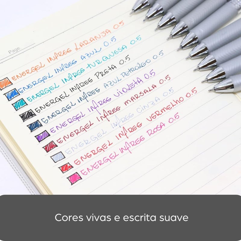 بنتل قلم Pentel Energel Pure BLN75TL-CAX من نوع القلم الرولر، نهاية إبرة، آلية قابلة للسحب، لون أزرق بحري، عبوة تحتوي على قلم واحد - Image 4