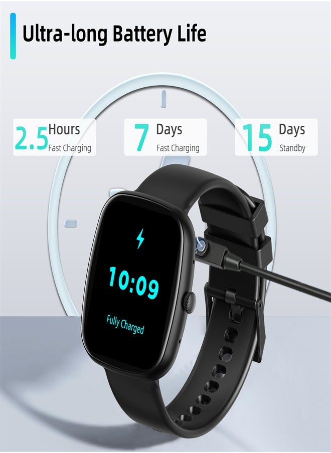 PEJE - PEJE Smart Watch for Men - 1.83" Display, Prayer Alerts & Arabic Support, Bluetooth Calls, IP68 Waterproof, SpO2/HR/Sleep Monitor, 123+ Sports Modes, 7-Day Battery, iOS/Android Compatible  (Black) - Image 1