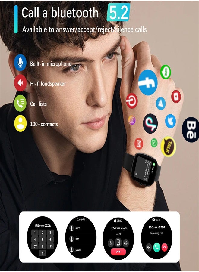 PEJE - PEJE Smart Watch for Men - 1.83" Display, Prayer Alerts & Arabic Support, Bluetooth Calls, IP68 Waterproof, SpO2/HR/Sleep Monitor, 123+ Sports Modes, 7-Day Battery, iOS/Android Compatible  (Black) - Image 1